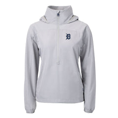 Detroit Tigers Cutter & Buck Women's Charter Eco Recycled Half-Zip Anorak Jacket - Gray Jackets