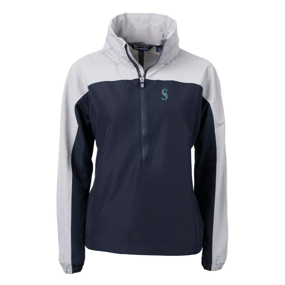 Seattle Mariners Cutter & Buck Women's Charter Eco Recycled Half-Zip Anorak Jacket - Navy Jackets