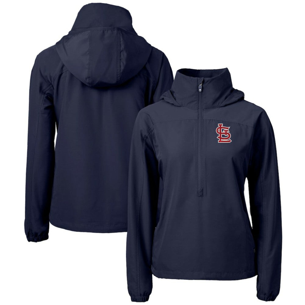 St. Louis Cardinals Cutter & Buck Women's Charter Eco Recycled Half-Zip Anorak Jacket - Navy Jackets