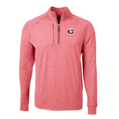 Minnesota Twins Cutter & Buck Big & Tall Adapt Eco Knit Stretch Recycled Quarter-Zip Pullover Top - Heather Red Pullover