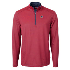 Chicago Cubs Cutter & Buck Virtue Eco Pique Micro Stripe Big & Tall Recycled Quarter-Zip Pullover Top - Red/Navy Pullover