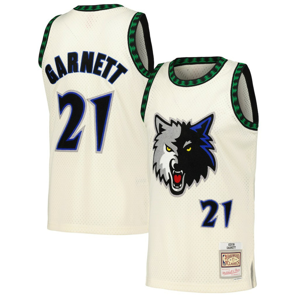 Kevin Garnett Minnesota Timberwolves Chainstitch Swingman Jersey Cream