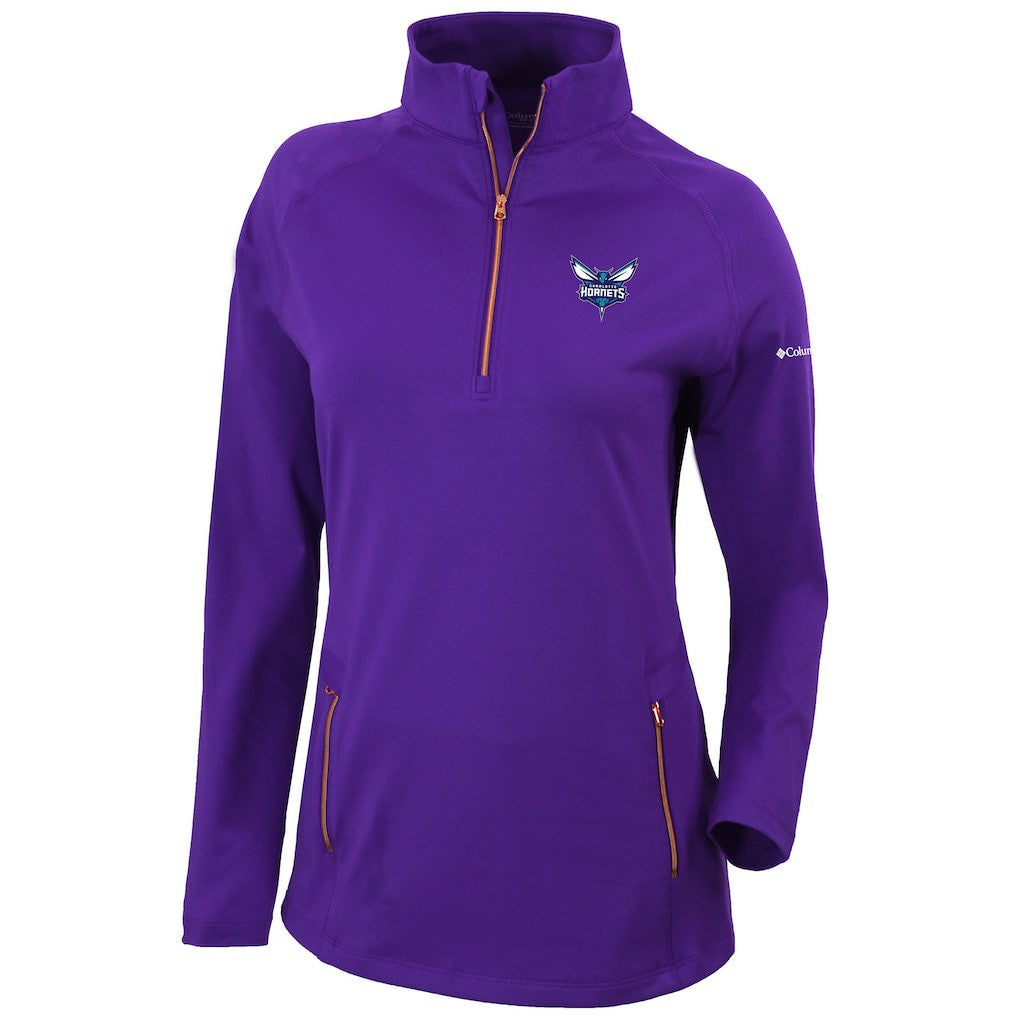Charlotte Hornets Women's Omni-Wick Outward Nine Quarter-Zip Pullover Top Purple
