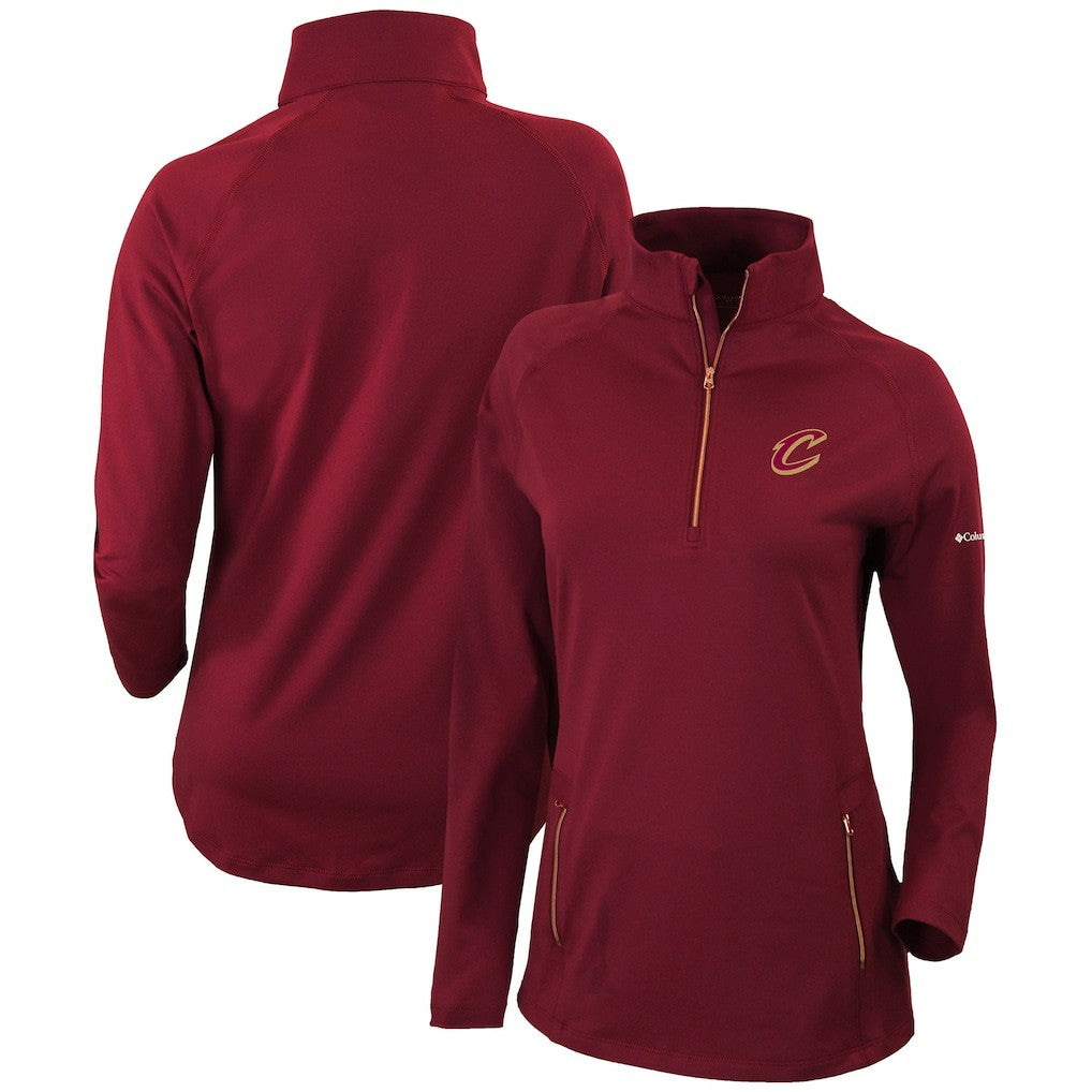 Cleveland Cavaliers Women's Omni-Wick Outward Nine Quarter-Zip Pullover Top Burgundy