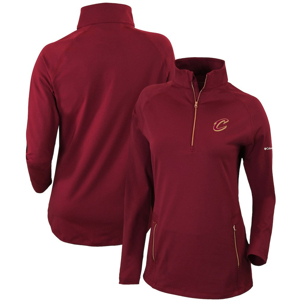 Cleveland Cavaliers Women's Omni-Wick Outward Nine Quarter-Zip Pullover Top Burgundy