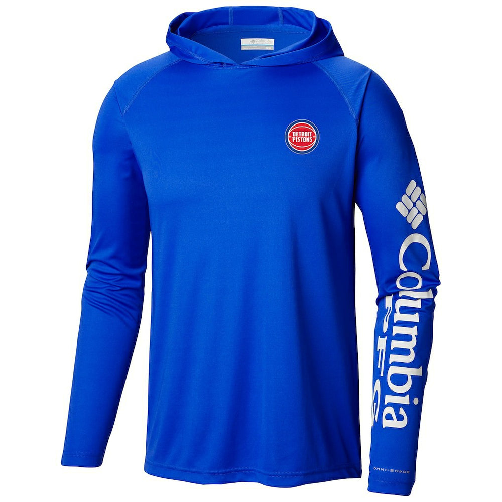 Detroit Pistons Terminal Tackle Long Sleeve Hoodie T-Shirt Blue