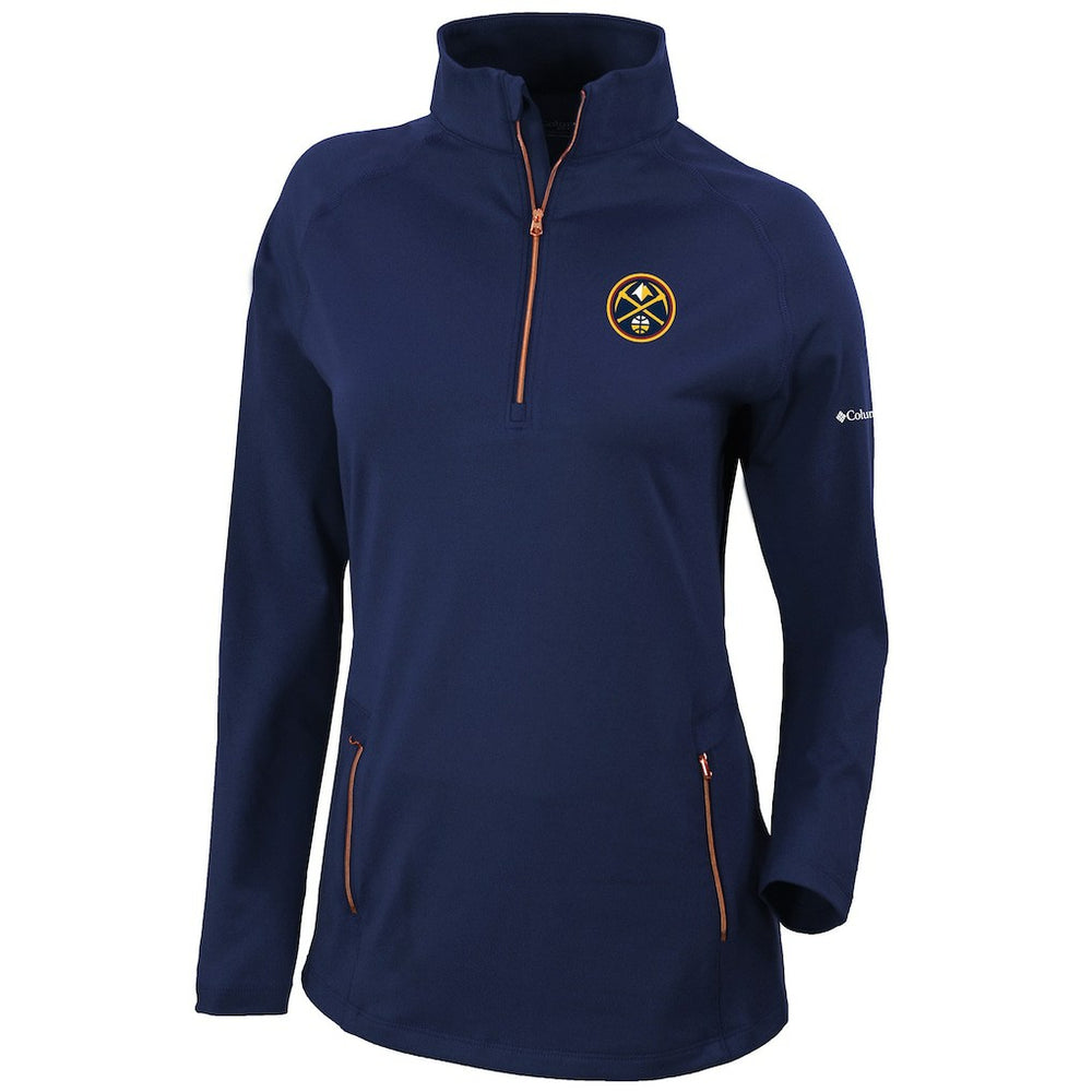 Denver Nuggets Women's Omni-Wick Outward Nine Quarter-Zip Pullover Top Navy