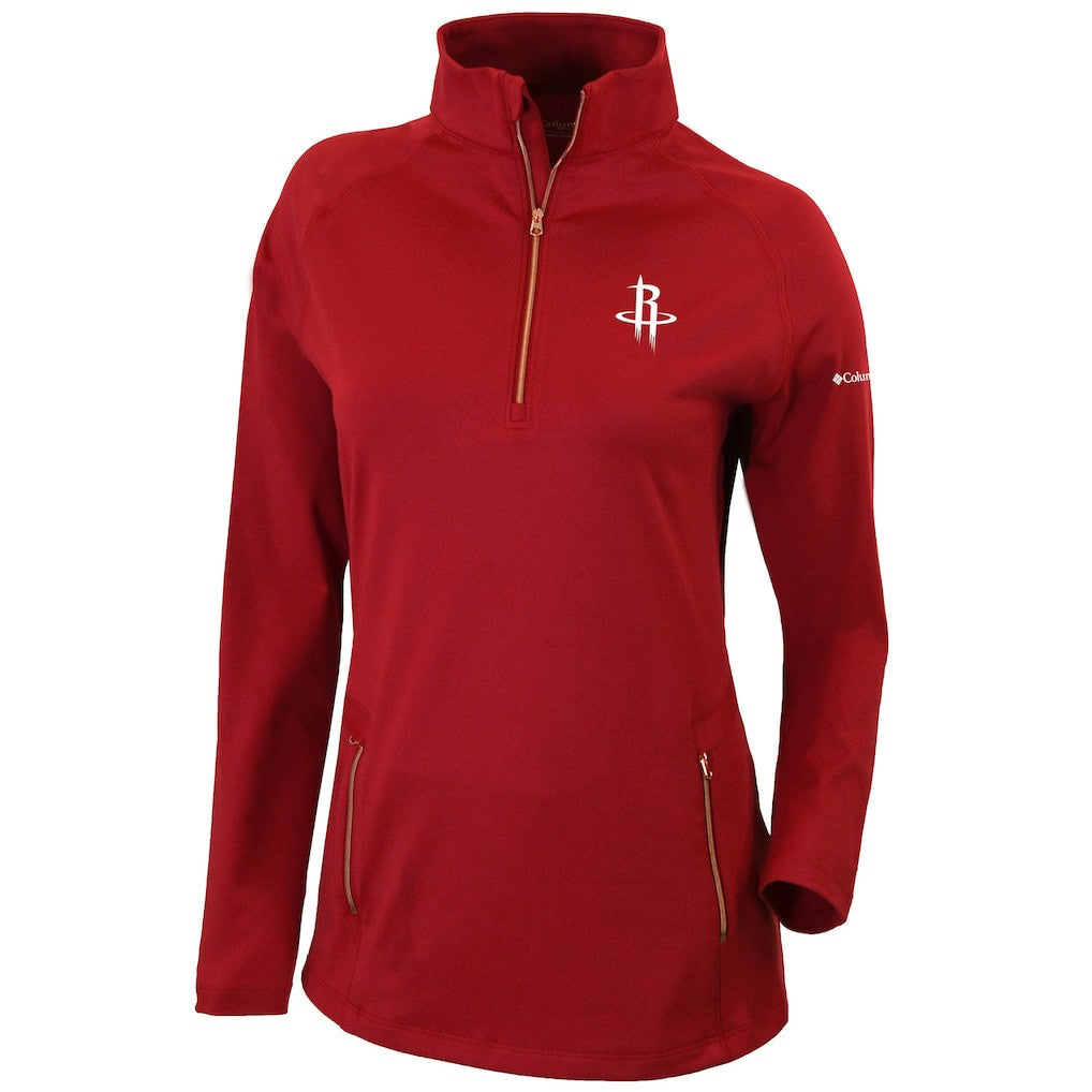 Houston Rockets Women's Omni-Wick Outward Nine Quarter-Zip Pullover Top Red