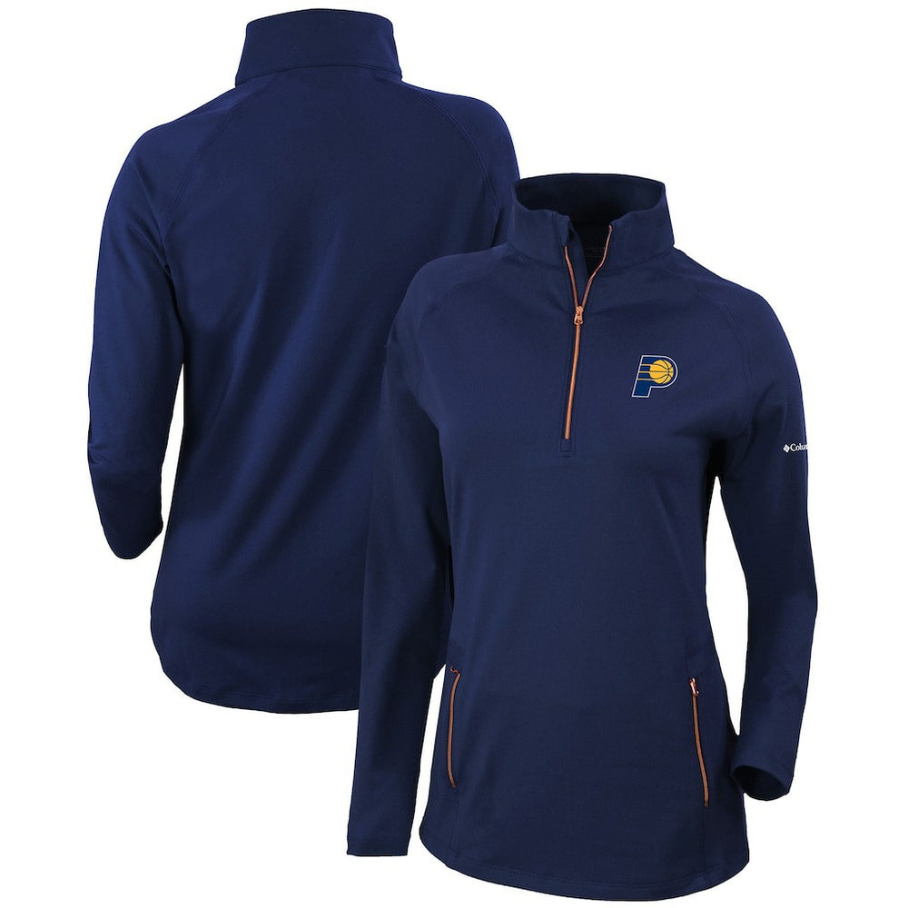 Indiana Pacers Women's Omni-Wick Outward Nine Quarter-Zip Pullover Top Navy