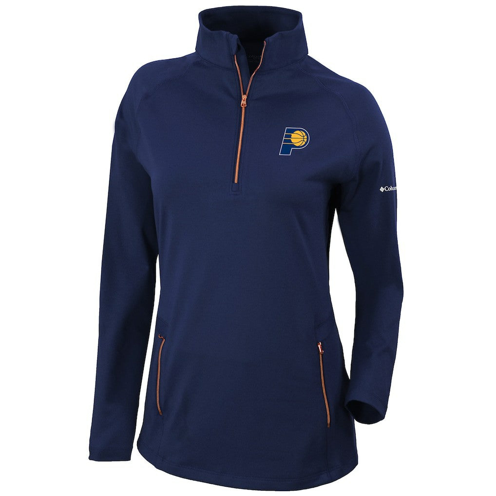 Indiana Pacers Women's Omni-Wick Outward Nine Quarter-Zip Pullover Top Navy