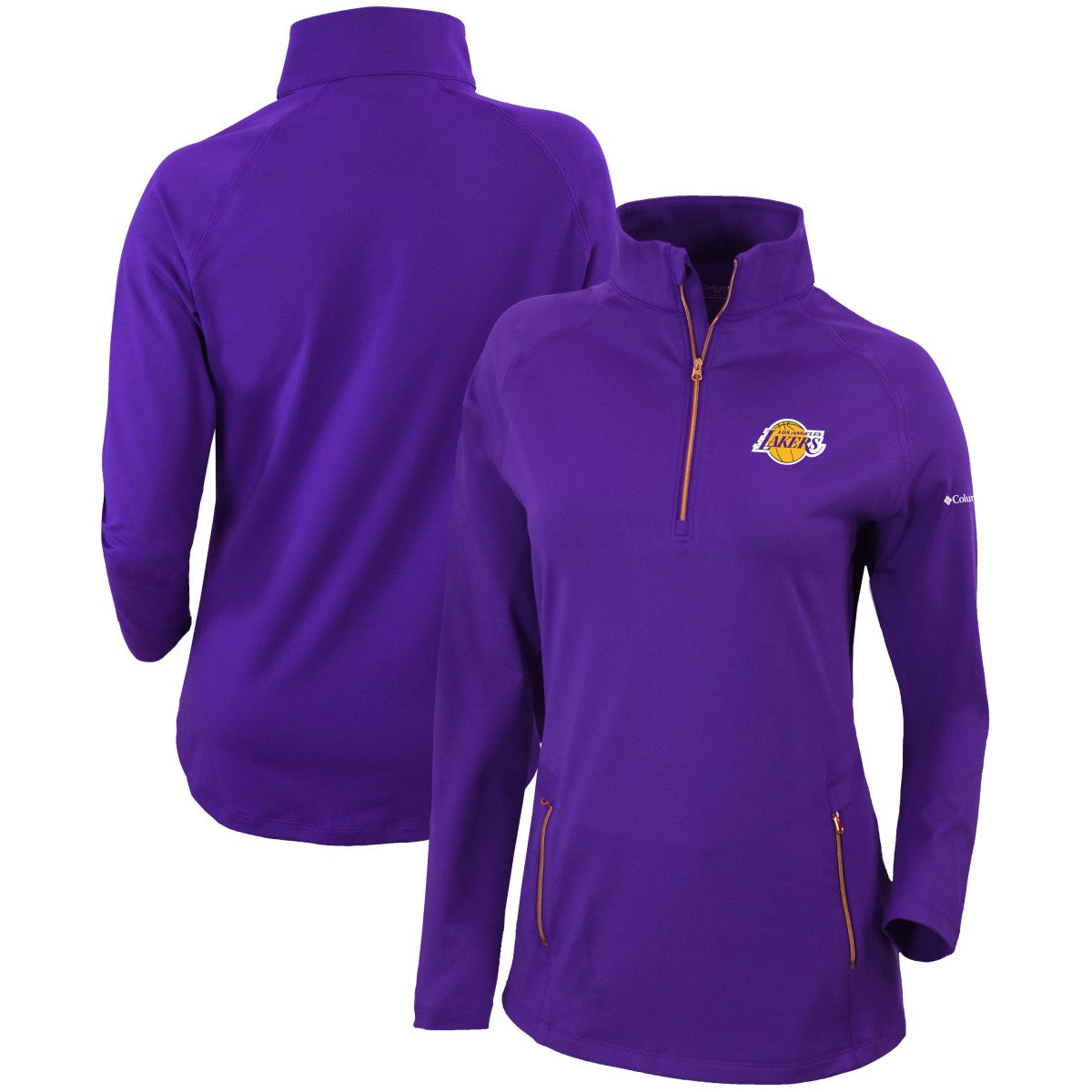 Los Angeles Lakers Women's Omni-Wick Outward Nine Quarter-Zip Pullover Top Purple