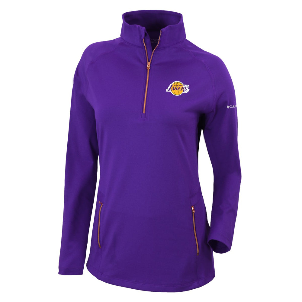 Los Angeles Lakers Women's Omni-Wick Outward Nine Quarter-Zip Pullover Top Purple