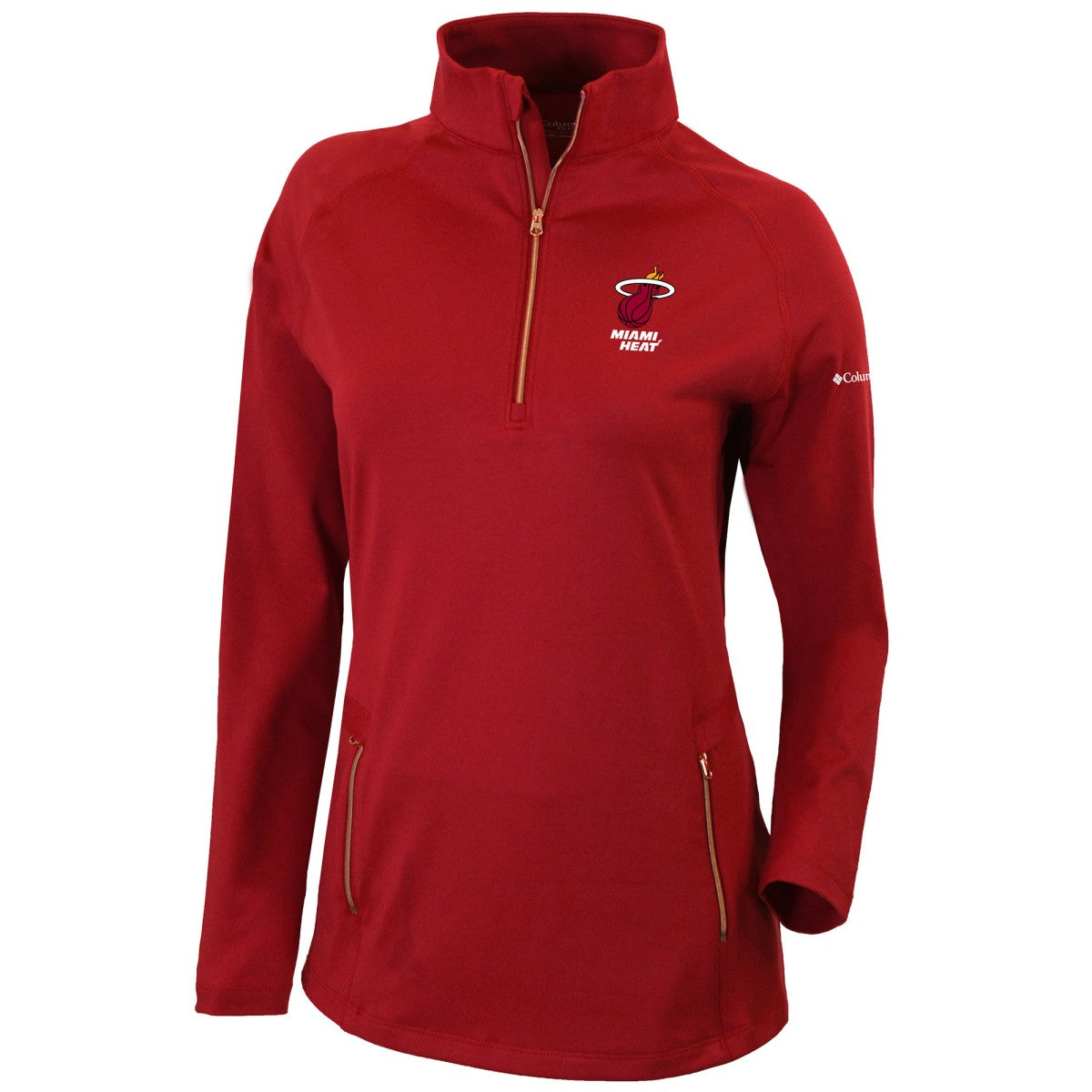Miami Heat Women's Omni-Wick Outward Nine Quarter-Zip Pullover Top Red