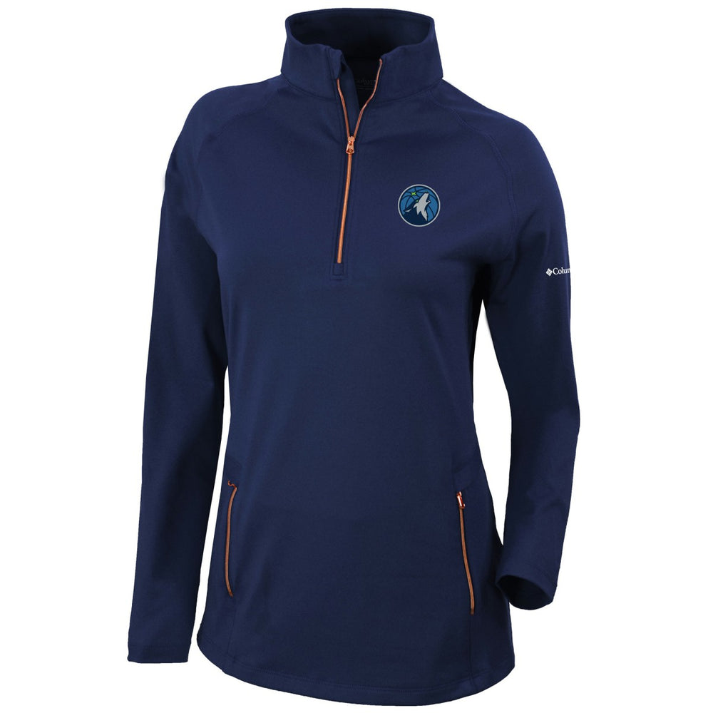 Minnesota Timberwolves Women's Omni-Wick Outward Nine Quarter-Zip Pullover Top Navy