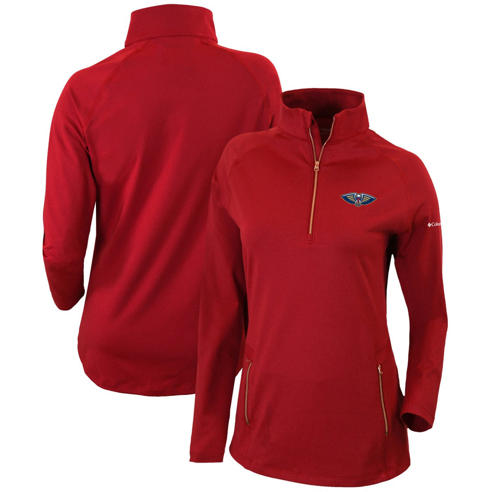 New Orleans Pelicans Women's Omni-Wick Outward Nine Quarter-Zip Pullover Top Red