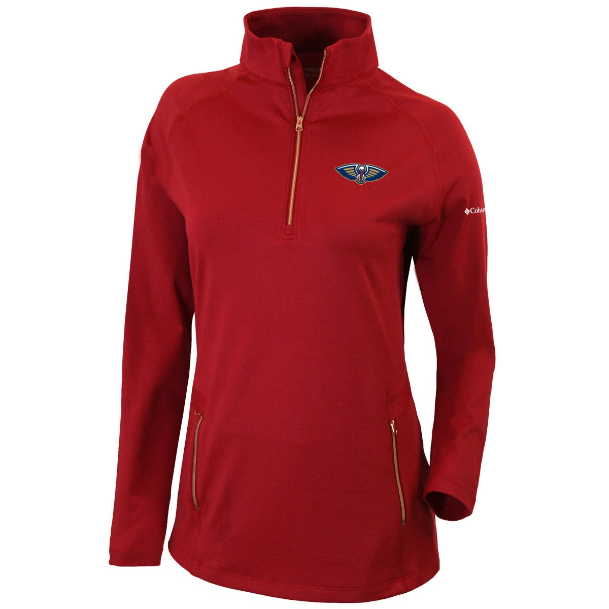 New Orleans Pelicans Women's Omni-Wick Outward Nine Quarter-Zip Pullover Top Red