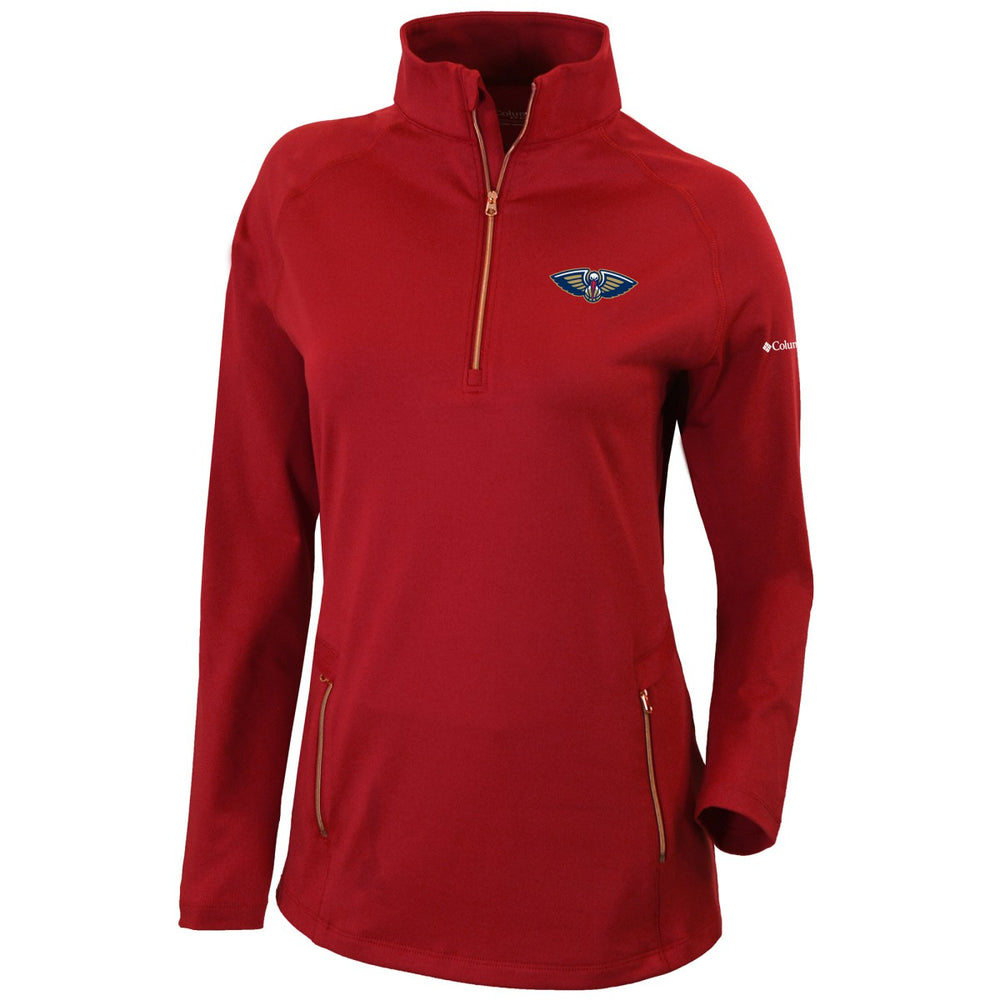 New Orleans Pelicans Women's Omni-Wick Outward Nine Quarter-Zip Pullover Top Red