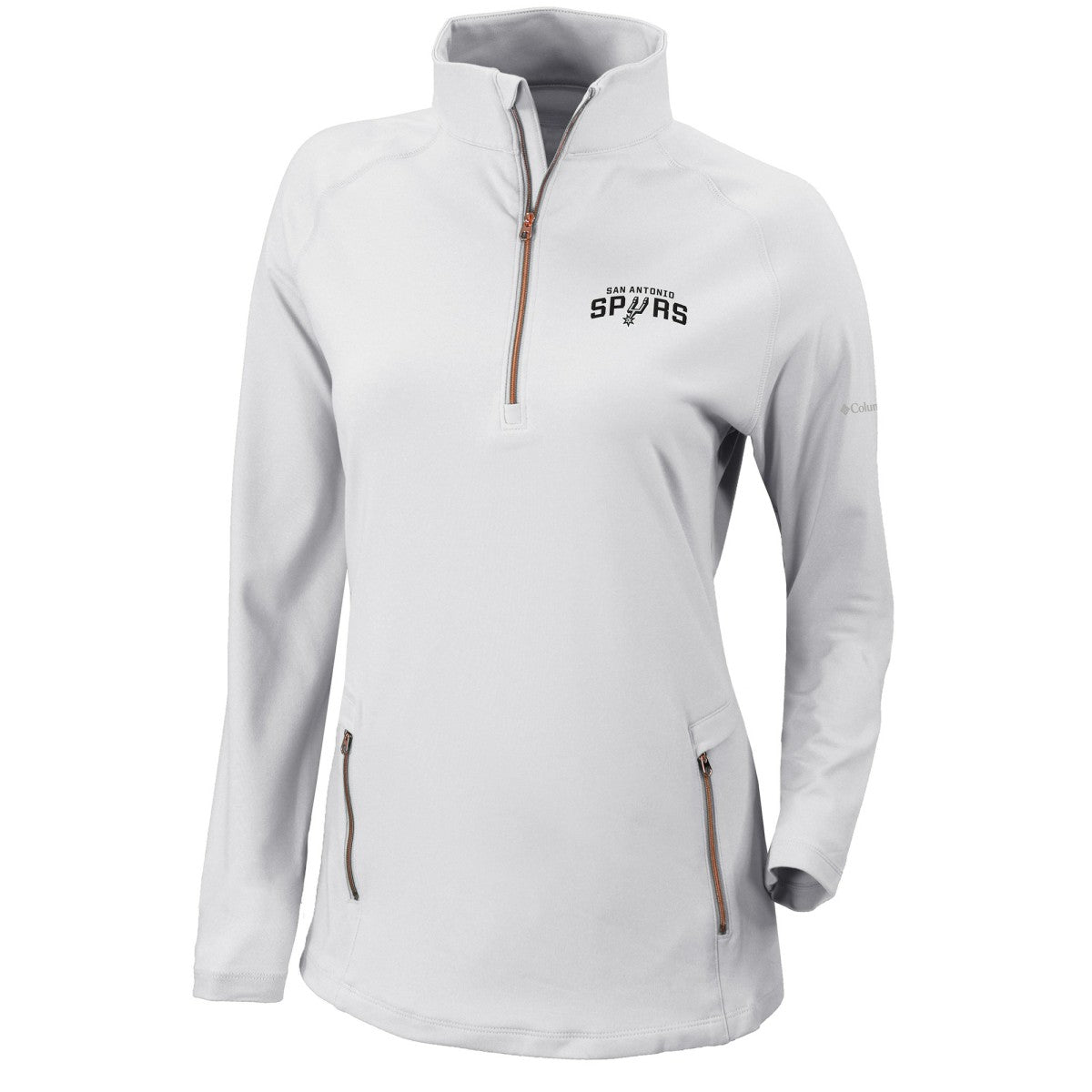 San Antonio Spurs Women's Omni-Wick Outward Nine Quarter-Zip Pullover Top White