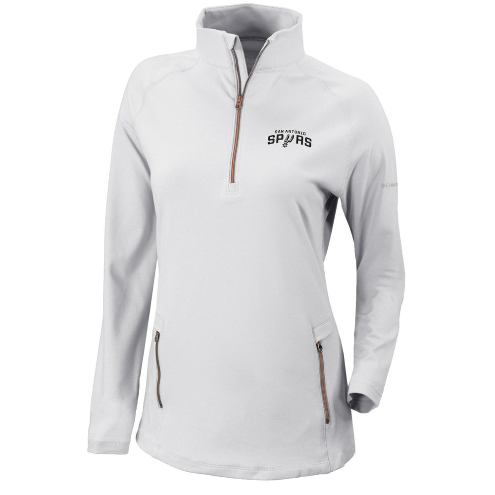 San Antonio Spurs Women's Omni-Wick Outward Nine Quarter-Zip Pullover Top White