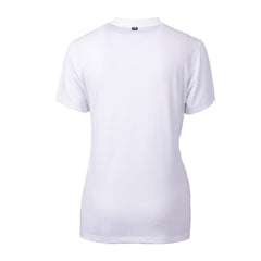 Las Vegas Raiders Cutter & Buck Women's Helmet Logo DryTec Forge Stretch V-Neck Blade Top White