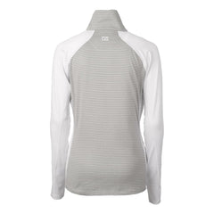 San Francisco 49ers Cutter & Buck Women's Helmet Logo DryTec Forge Tonal Stripe Stretch Half-Zip Top White