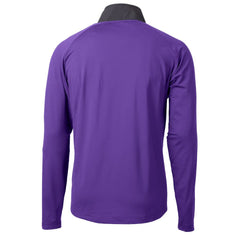 Minnesota Vikings Cutter & Buck Helmet Adapt Eco Knit Hybrid Recycled Quarter-Zip Pullover Top Purple