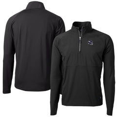 Minnesota Vikings Cutter & Buck Helmet Adapt Eco Knit Hybrid Recycled Quarter-Zip Pullover Top Black