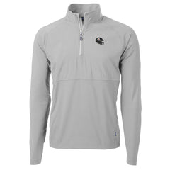 Pittsburgh Steelers Cutter & Buck Helmet Adapt Eco Knit Hybrid Recycled Quarter-Zip Pullover Top Silver