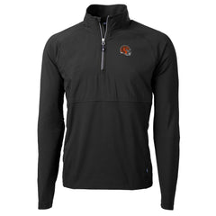 Cincinnati Bengals Cutter & Buck Helmet Adapt Eco Knit Hybrid Recycled Quarter-Zip Pullover Top Black