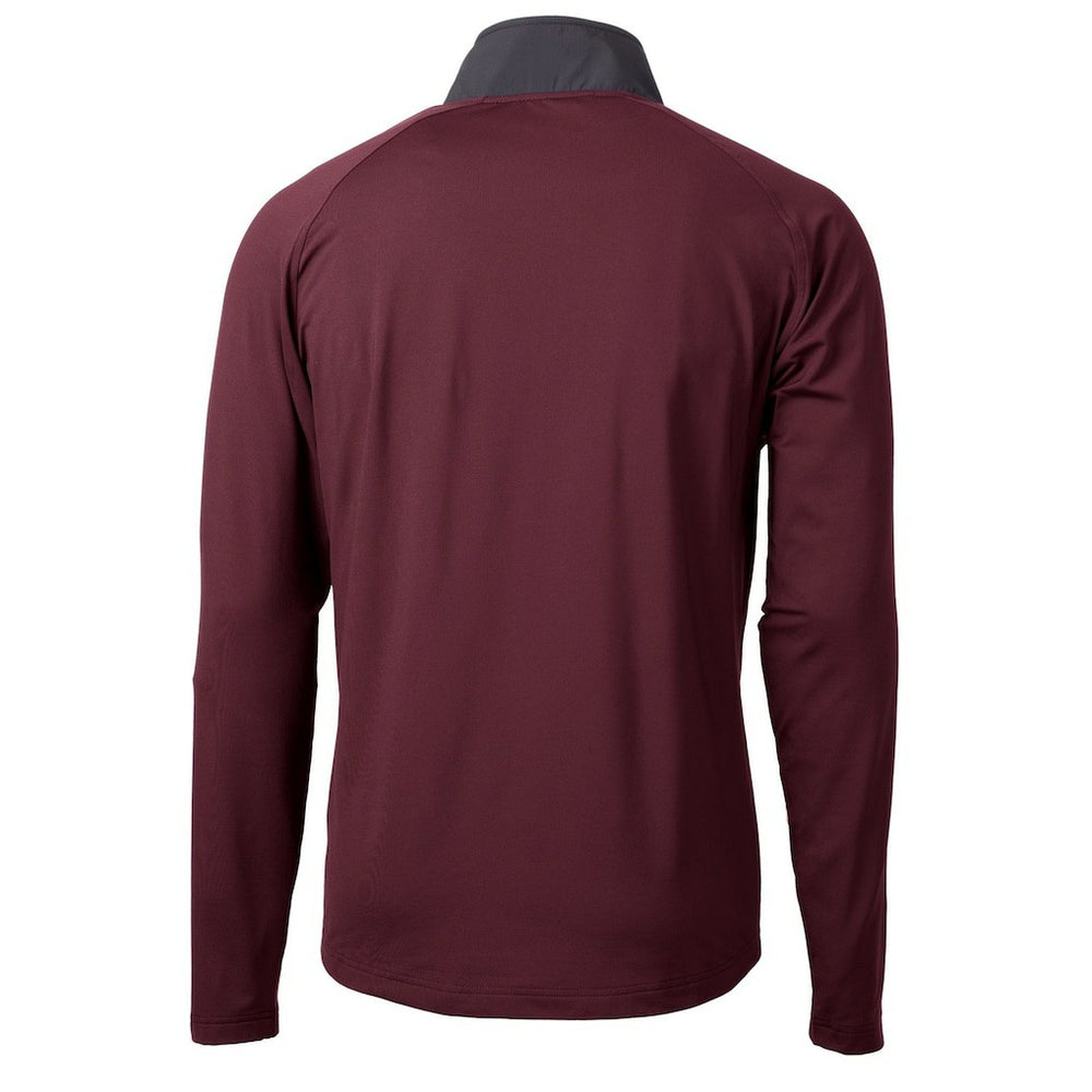 Washington Commanders Cutter & Buck Helmet Adapt Eco Knit Hybrid Recycled Quarter-Zip Pullover Top Burgundy