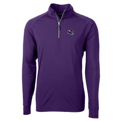 Minnesota Vikings Cutter & Buck Helmet Adapt Eco Knit Stretch Recycled Quarter-Zip Pullover Top Purple
