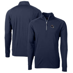 Chicago Bears Cutter & Buck Helmet Adapt Eco Knit Stretch Recycled Quarter-Zip Pullover Top Navy