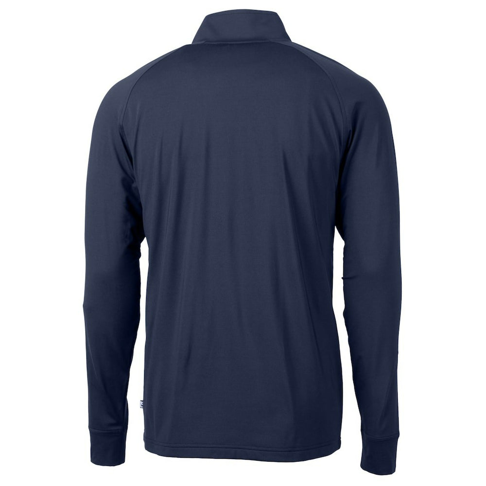 Chicago Bears Cutter & Buck Helmet Adapt Eco Knit Stretch Recycled Quarter-Zip Pullover Top Navy