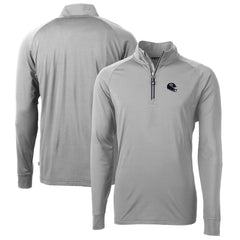 Chicago Bears Cutter & Buck Helmet Adapt Eco Knit Stretch Recycled Quarter-Zip Pullover Top Silver