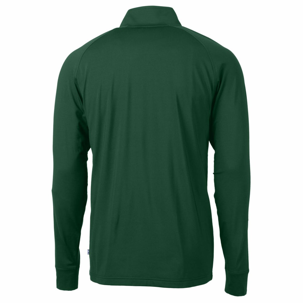 Green Bay Packers Cutter & Buck Helmet Adapt Eco Knit Stretch Recycled Quarter-Zip Pullover Top Green