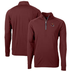 Washington Commanders Cutter & Buck Helmet Adapt Eco Knit Stretch Recycled Quarter-Zip Pullover Top Burgundy