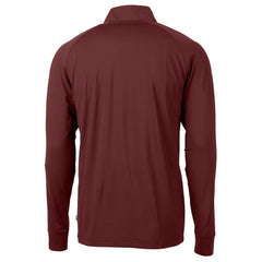 Washington Commanders Cutter & Buck Helmet Adapt Eco Knit Stretch Recycled Quarter-Zip Pullover Top Burgundy