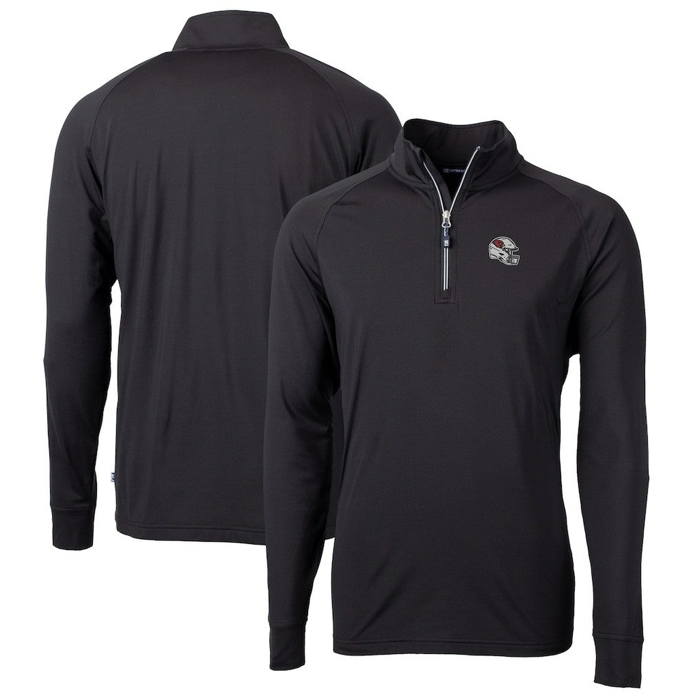 Arizona Cardinals Cutter & Buck Helmet Adapt Eco Knit Stretch Recycled Quarter-Zip Pullover Top Black
