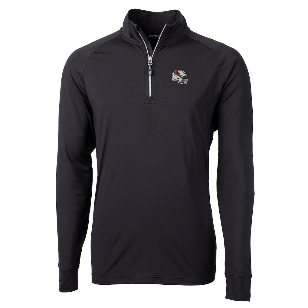 Arizona Cardinals Cutter & Buck Helmet Adapt Eco Knit Stretch Recycled Quarter-Zip Pullover Top Black