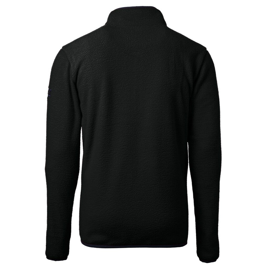 Minnesota Vikings Cutter & Buck Helmet Cascade Eco Sherpa Fleece Quarter-Zip Pullover Jacket Black