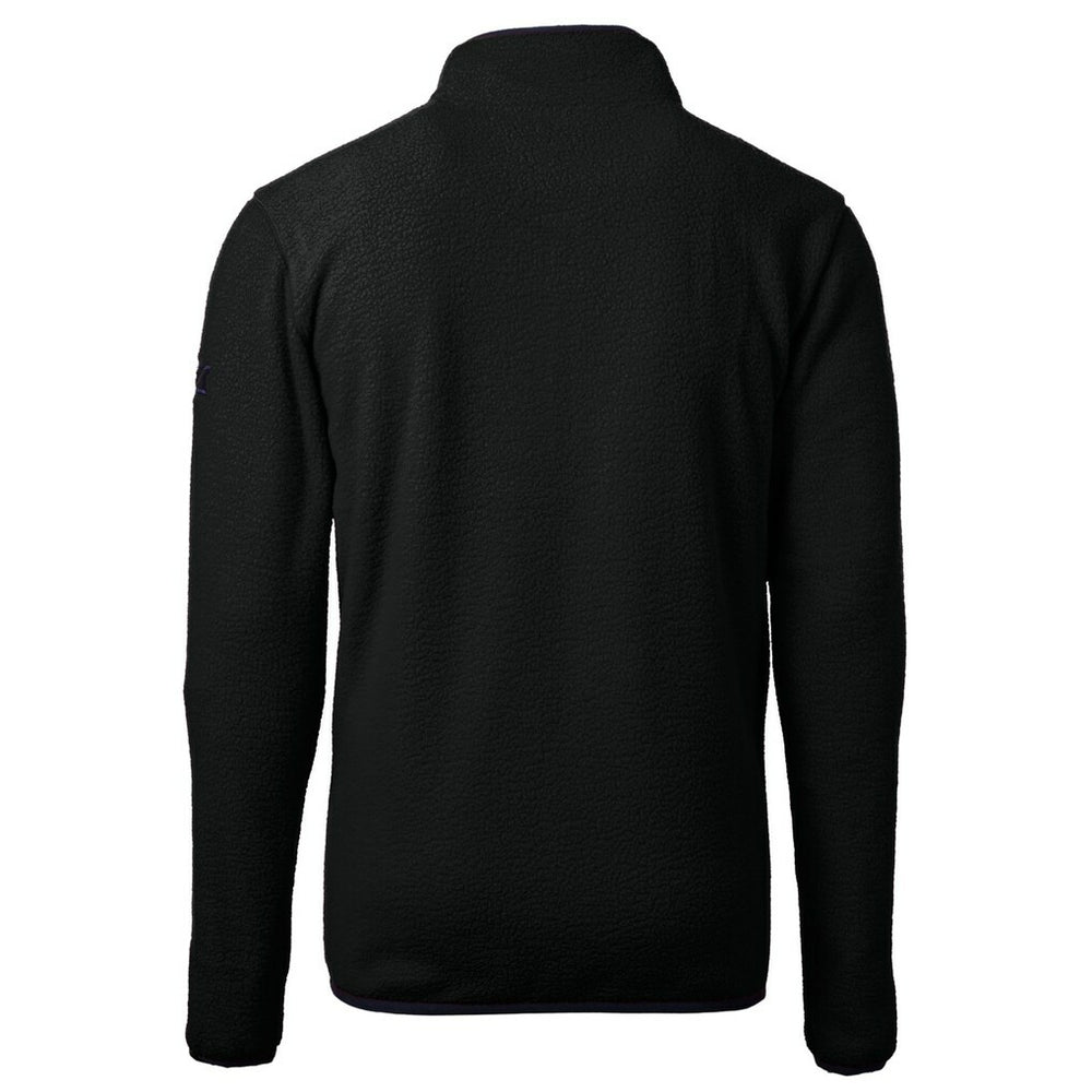 Minnesota Vikings Cutter & Buck Helmet Cascade Eco Sherpa Fleece Quarter-Zip Pullover Jacket Black