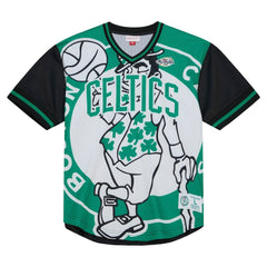 Boston Celtics Jumbotron 3.0 Mesh V-Neck T-Shirt Kelly Green
