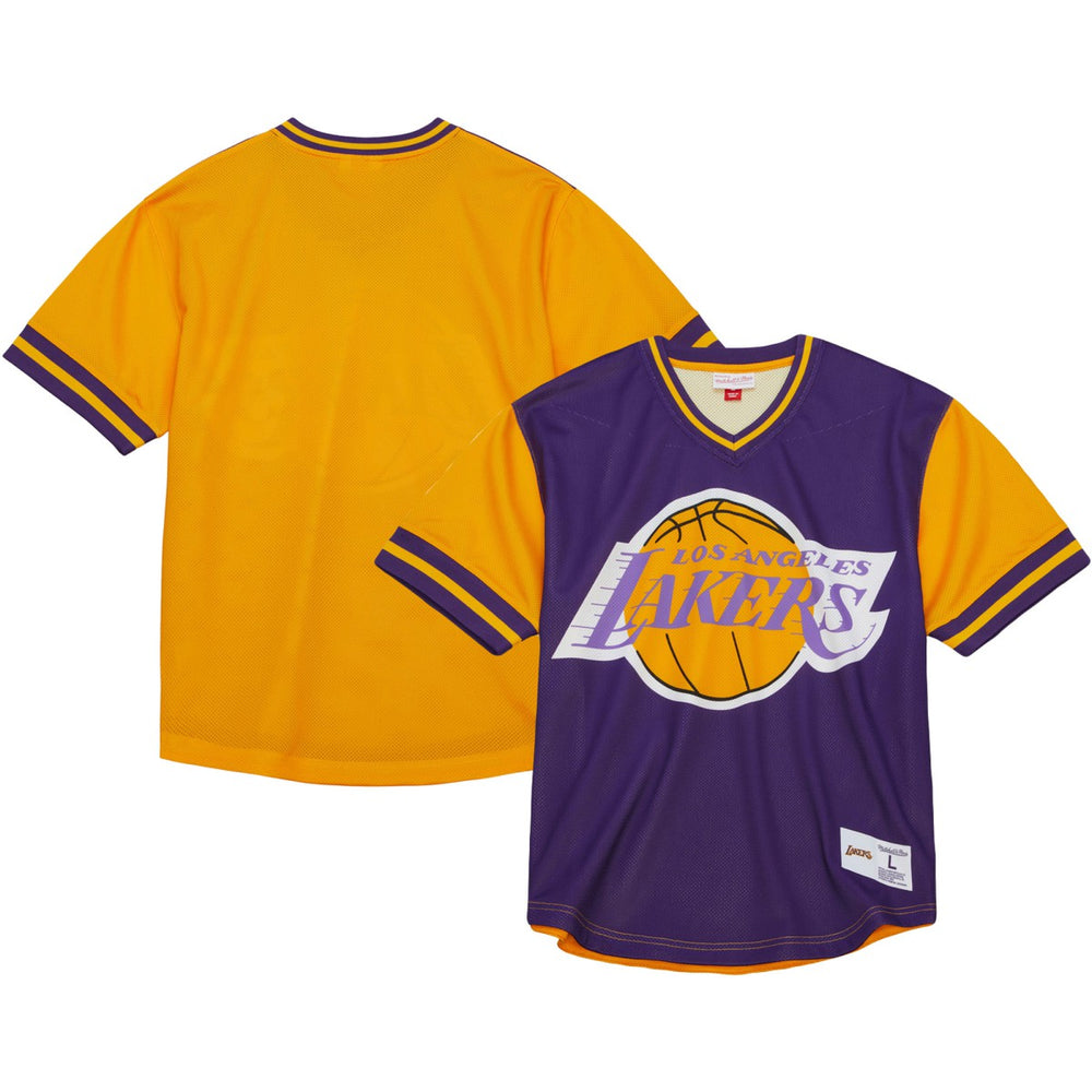 Los Angeles Lakers Jumbotron 3.0 Mesh V-Neck T-Shirt Purple