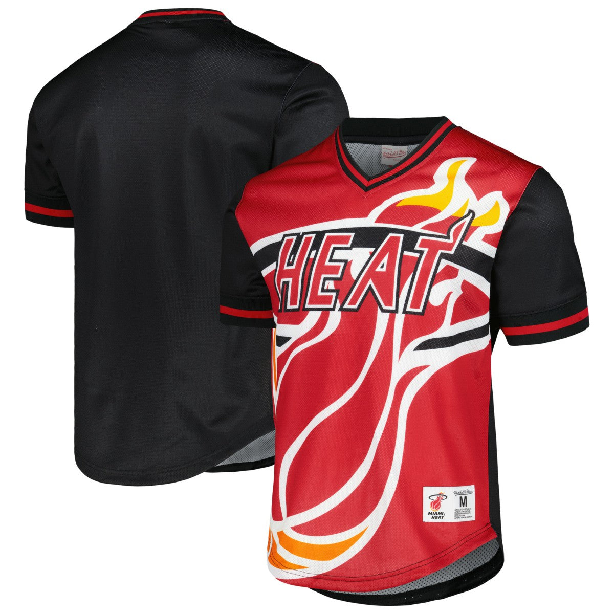 Miami Heat Jumbotron 3.0 Mesh V-Neck T-Shirt Red