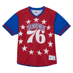 Philadelphia 76ers Jumbotron 3.0 Mesh V-Neck T-Shirt Red