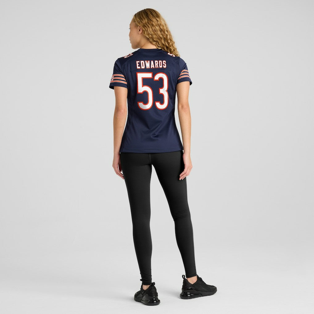 TJ Edwards Chicago Bears Women's Game Player Jersey Navy