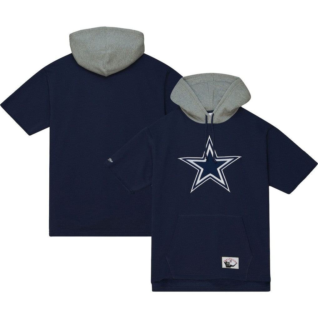 Dallas Cowboys Postgame Short Sleeve Hoodie Navy