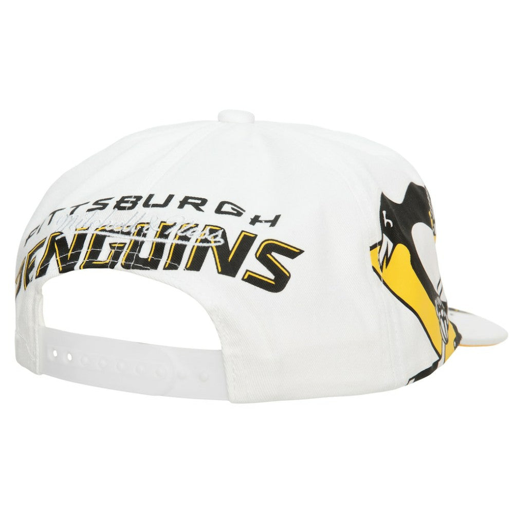 NHL Pittsburgh Penguins Mitchell & Ness In Your Face Deadstock Snapback Hat - White