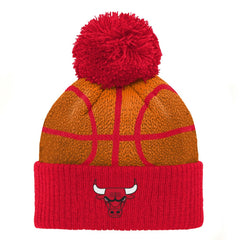 Chicago Bulls Preschool Basketball Head Cuffed Knit Hat with Pom Red