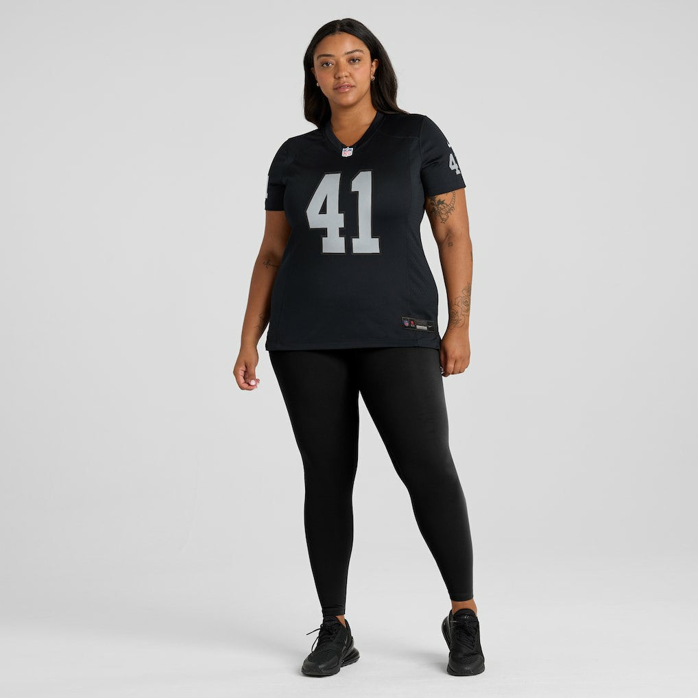 Robert Spillane Las Vegas Raiders Women's Game Player Jersey Black